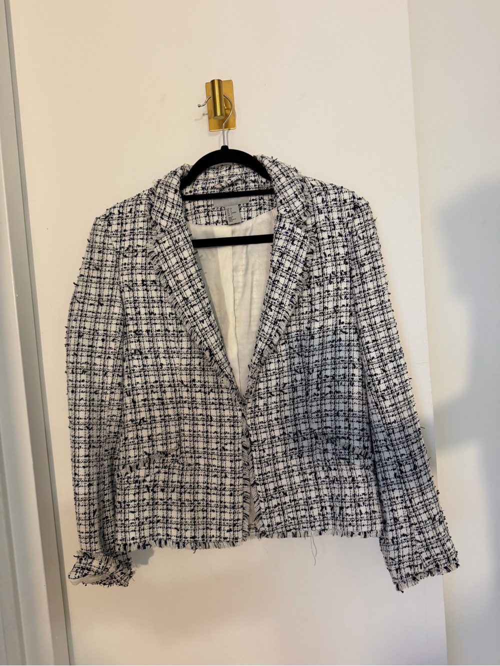 H&M Black and White Tweed Blazer